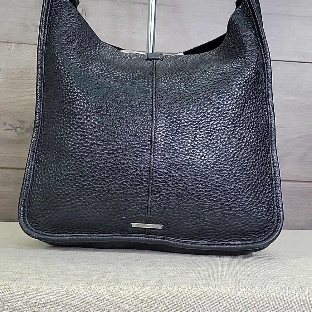 Rebecca Minkoff Black Pebble Leather Crossbody Shoulder Bag